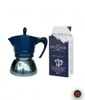 Кафеварка EXCELSIOR и за Индукционни Котлони 3 Кафета + Кафе 100% Арабика 250 g - Torrefazione Caffè Excelsior 1966 *
